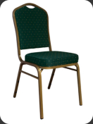Crown Back Banquet Chair -green with dots