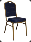 Crown Back Banquet Chair -blue with dots