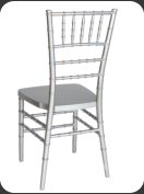 Resin Chiavari Chair, silver  -back view