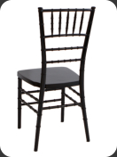 Resin Chiavari Chair, black  -back view